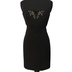 Max and Cleo Black Strapless Crystal Party Mini Dress Sze 6 Prom Gala Wedding